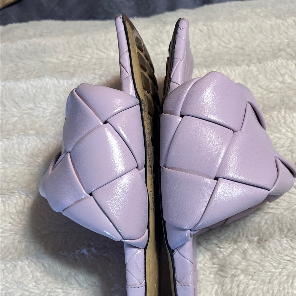 Bottega Veneta Lilac Braided Slide Sandals - Picture 7 of 12